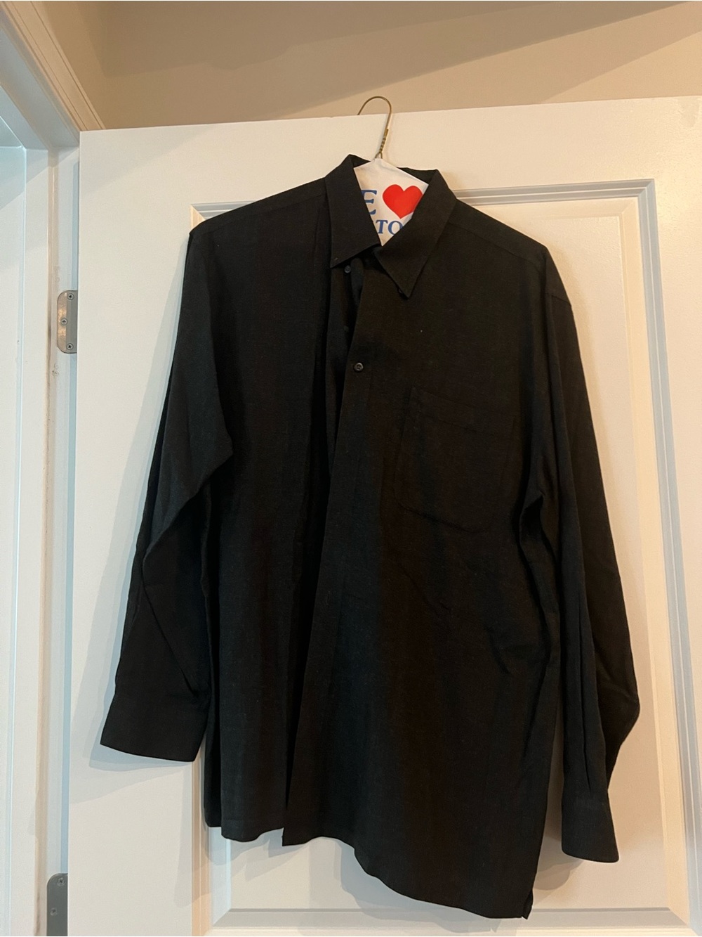 Joseph Abboud Black Button-Down Shirt with Subtle Logo